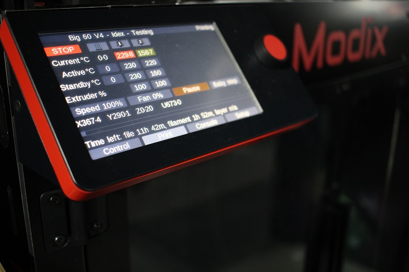 Modix 7-inch touchscreen interface